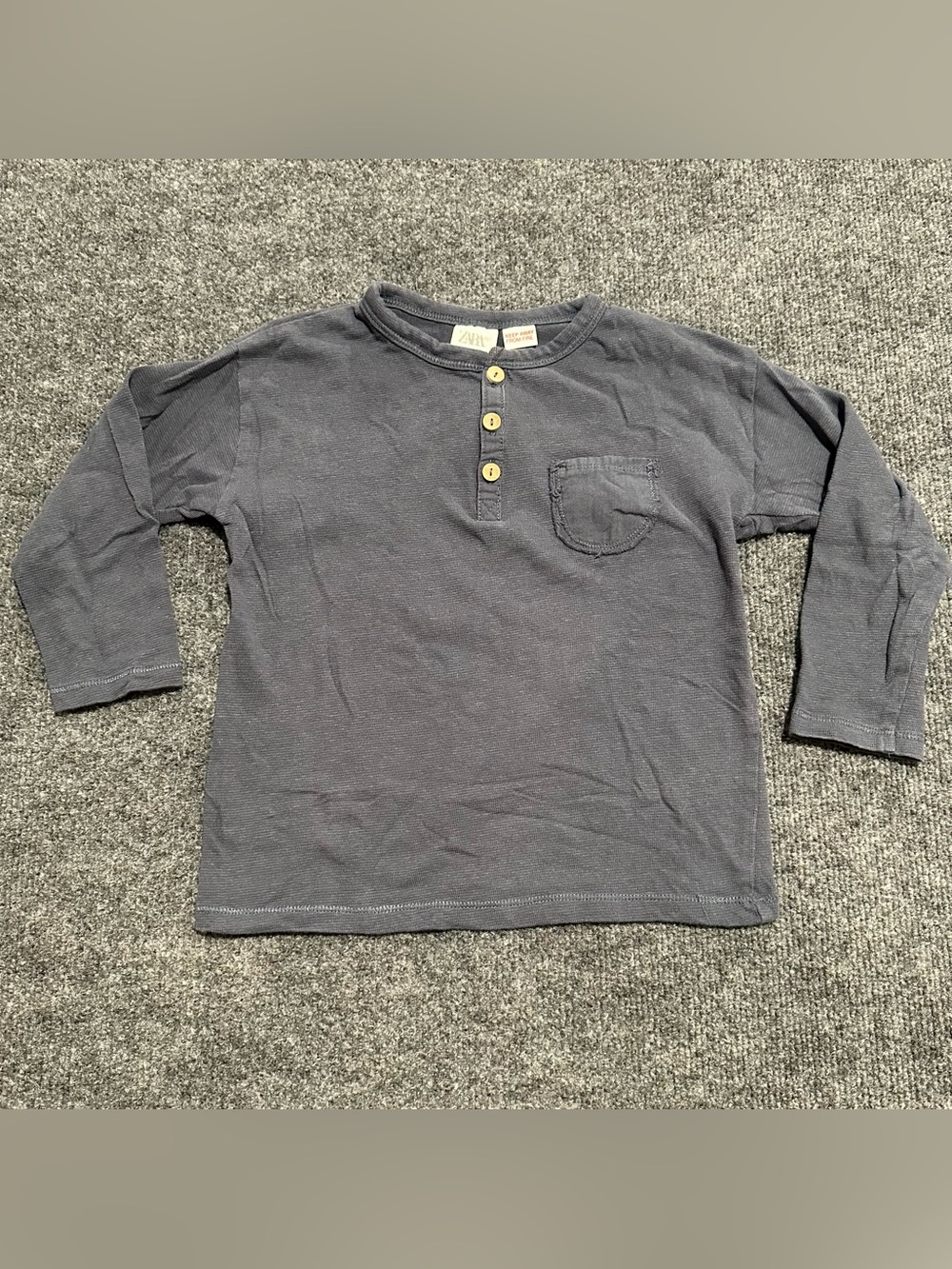 Zara Navy Long-Sleeve Henley Tee for Kids